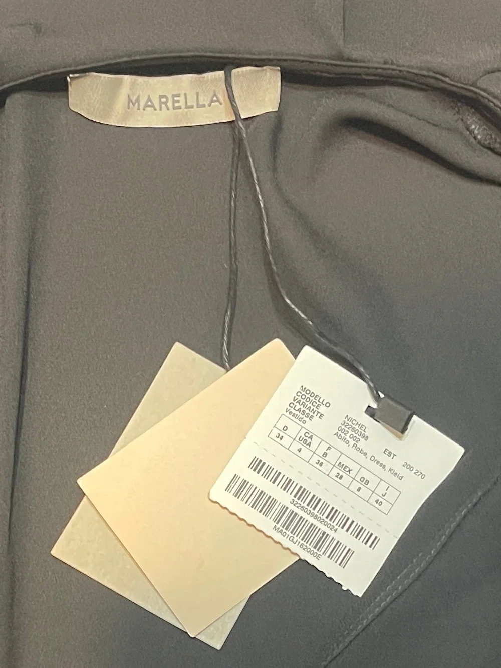 Marella Black Lightweight Ruffle Faux Wrap 3/4 Sleeve Mini Cocktail Dress Size 4